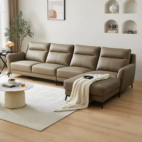 雙虎意式極簡真皮沙發北歐大小戶型客廳直排現代簡約乳膠沙發518圖片